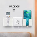 Pack of 2 Wall Mounted Mobile Holder / Mobile Stand / phone holder/ car holder/ phone stand Storage Case for Phones with Strong Adhesive Strips,Wall Mount Mobile Stand/Multi Purpose Stand with Hole for Phone Charging (White)