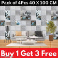 KWES _Buy 1 Get 3 Kitchen Wallpaper Pack Of 4 Wallpaper For Kitchen Wall | Cup Plate Wallpaper | Wall Sticker For Kitchen | WaterProof Oil Proof Wallpaper Grey Kitchen Ketli Wallpaper