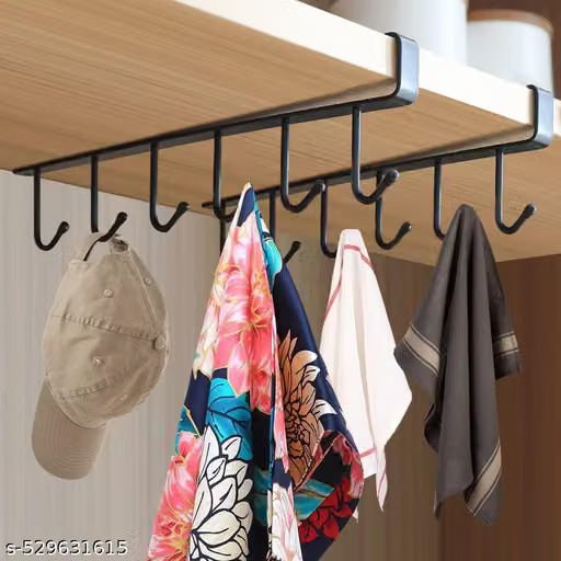 Multi Purpose Kitchen Cabinet Hook Hanger Under Shelf Cup Holder Multi functional Kitchen Utensil Rack for Home Kitchen (1 PCs)