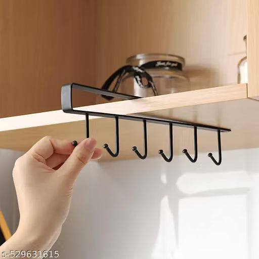Multi Purpose Kitchen Cabinet Hook Hanger Under Shelf Cup Holder Multi functional Kitchen Utensil Rack for Home Kitchen (1 PCs)